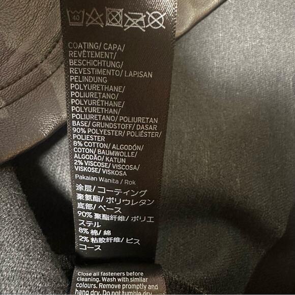 Topshop Black Faux Leather Zipper Mini Skirt NEW - Picture 6 of 6